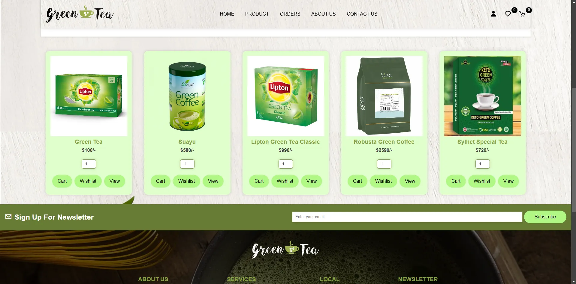 Green Tea Coffee Shop